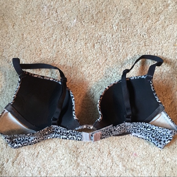 Gray animal pattern padded bra, SZ 34A - Picture 2 of 3